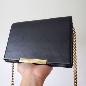 Mk michael kors small classic style clutch wallet crossbody bag purse with gold